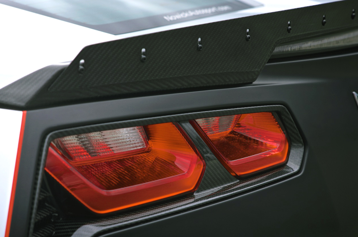 2014 Corvette Stingray Z51/Z06 Style Rear Spoiler with Adjustable Wicker, Carbon Fiber